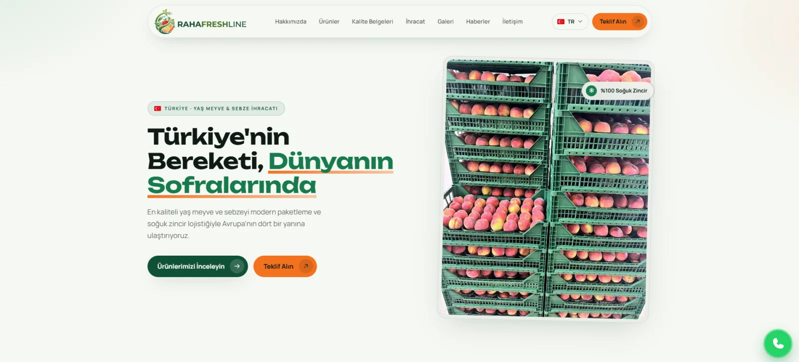 Yaş Meyve & Sebze İhracatı -RAHA Freshline