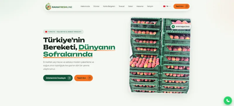Yaş Meyve & Sebze İhracatı -RAHA Freshline